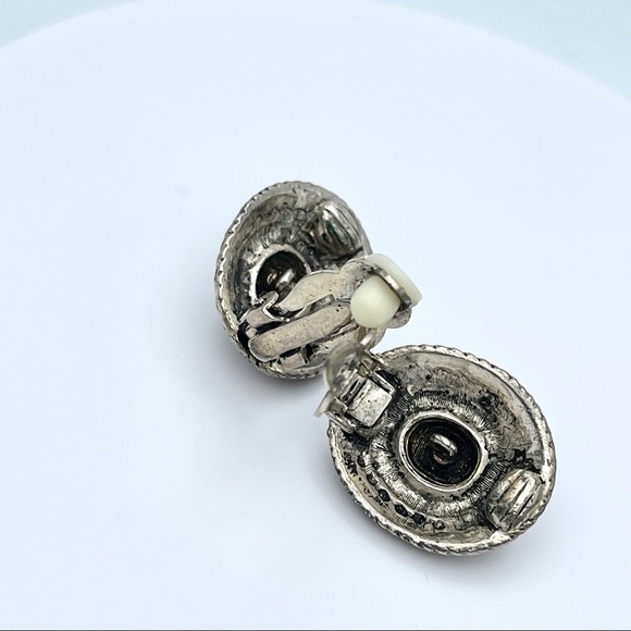 Vintage Silver Cable Clip On Earrings - Picture 4 of 7